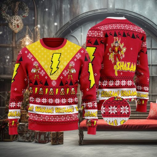 Shazam Dc Comics Ugly Christmas 3D Sweater Gift Holidays