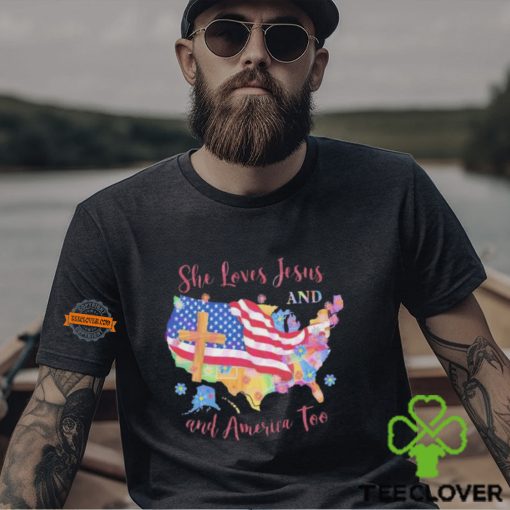 She Loves Jesus And America Too 4th Of July Shirt