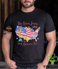 She Loves Jesus And America Too 4th Of July Shirt