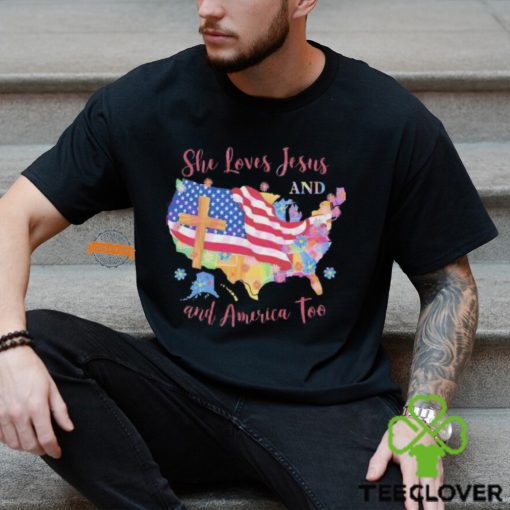 She Loves Jesus And America Too 4th Of July Shirt