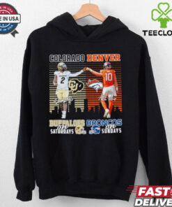 Shedeur Sanders Colorado Buffaloes On Saturdays X Bo Nix Denver Broncos On Sundays Shirt