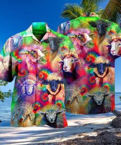 Sheep Animals Colorful Sheeps Hawaiian Shirt