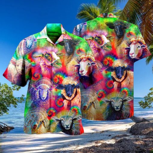 Sheep Animals Colorful Sheeps Hawaiian Shirt