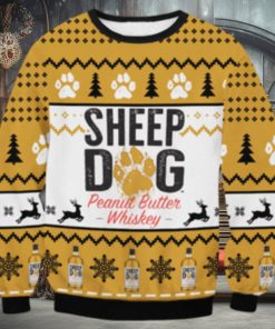 Sheep Dog Peanut Butter Whiskey Ugly Sweater 1 Sheep Dog Peanut Butter Whiskey Ugly Sweater