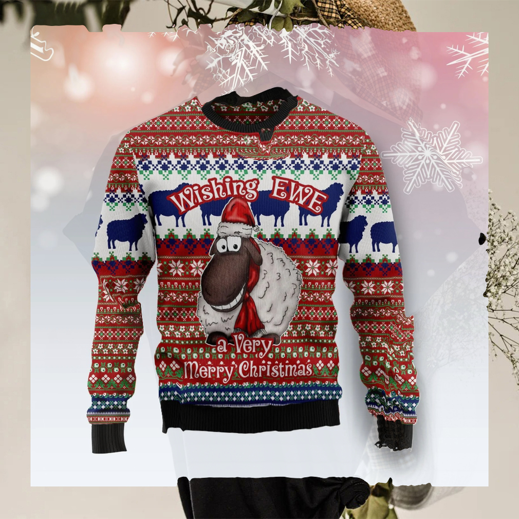 Sheep Wishing Ewe Christmas Unisex Crewneck Sweater