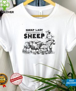 Sheep lady surrounded by sheep shirt tee