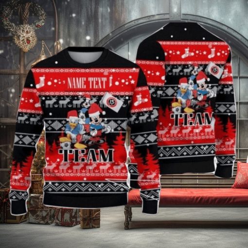 Sheffield United FC Disney Team Custom Name Ugly Christmas Sweater