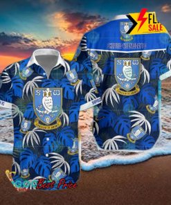 Sheffield Wednesday FC Big Logo Tropical Leaves Hawaiian Shirt And Shorts