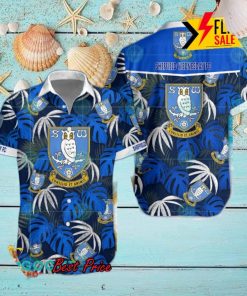 Sheffield Wednesday FC Big Logo Tropical Leaves Hawaiian Shirt And Shorts