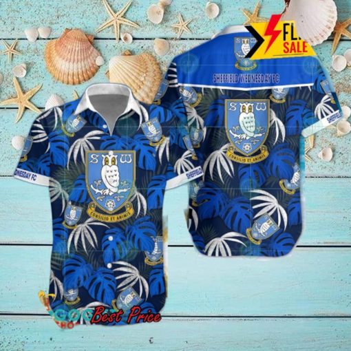 Sheffield Wednesday FC Big Logo Tropical Leaves Hawaiian Shirt And Shorts