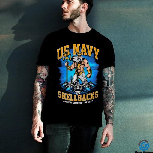 Shellback Us Navy Ancient Order Of The Deep Poseidon And Battle Ship T shirt