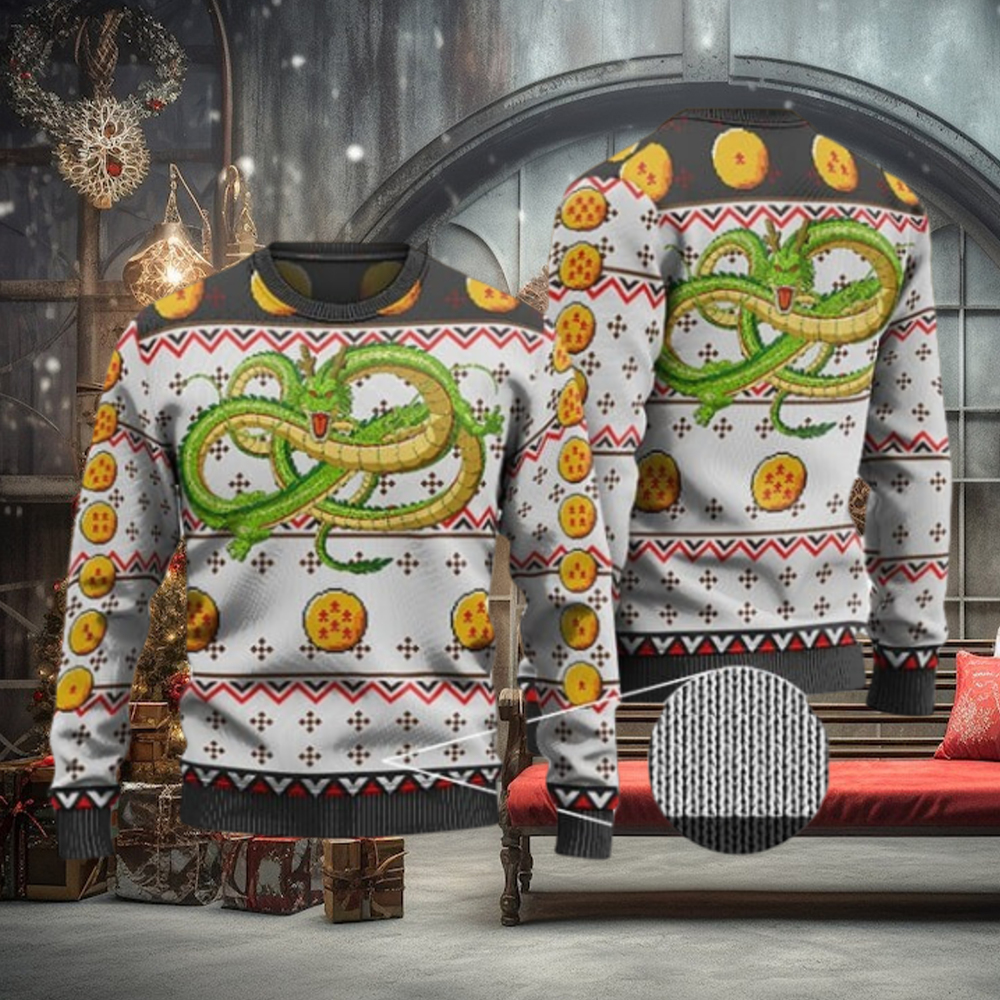 Shenron Seven Dragon Balls Ugly Christmas Sweater Shenron Seven Dragon Balls Ugly Christmas Sweater