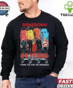 Shinedown 24 Years 2001 2025 Thank You For The Memories Signatures Shirt