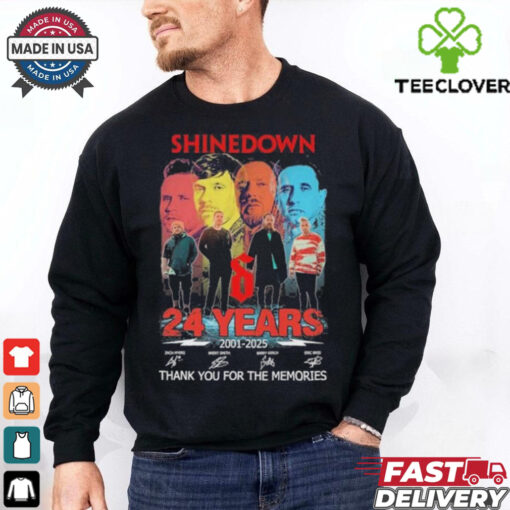 Shinedown 24 Years 2001 2025 Thank You For The Memories Signatures Shirt