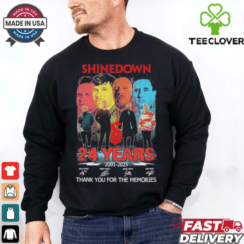 Shinedown 24 Years 2001 2025 Thank You For The Memories Signatures Shirt Shinedown 24 Years 2001 2025 Thank You For The Memories Signatures Shirt