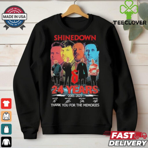 Shinedown 24 Years 2001 2025 Thank You For The Memories Signatures Shirt