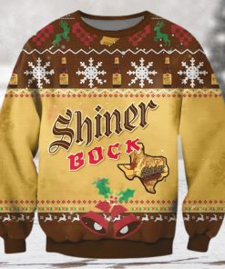 Shiner Bock Texas Beer Ugly Xmas Wool Knitted Sweater
