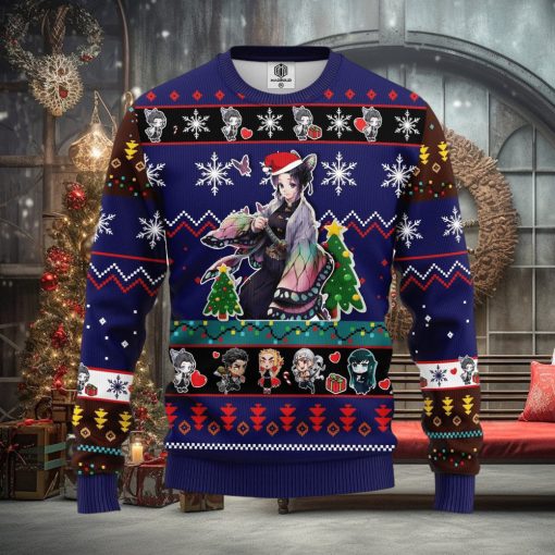 Shinobu Kocho Demon Slayer Anime Blue Funny Ideas Ugly Christmas Sweater Gift Thanksgiving