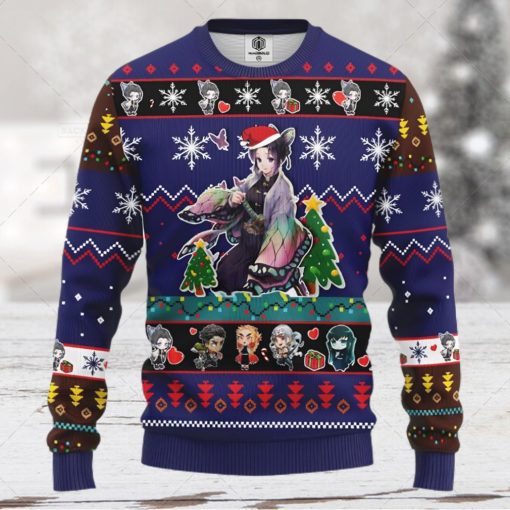 Shinobu Kocho Demon Slayer Anime Ugly Xmas Wool Knitted Sweater