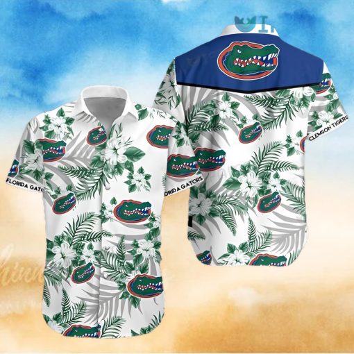 Shirt Hibiscus Tropcial Leaf Florida Gators Gift