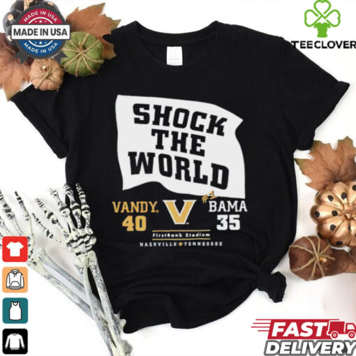 Shock the world Vandy beats Bama 40 35 down goes #1 hoodie, sweater, longsleeve, shirt v-neck, t-shirt