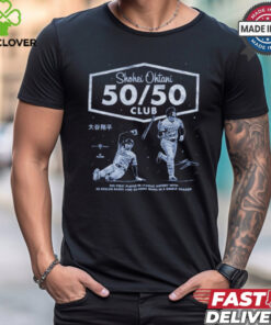 Shohei Ohtani 50 50 Club The First Player In League History With 50 Stolen Bases And 50 Home Runs In A Single Season t shirt 1 Shohei Ohtani 50 50 Club The First Player In League History With 50 Stolen Bases And 50 Home Runs In A Single Season t shirt