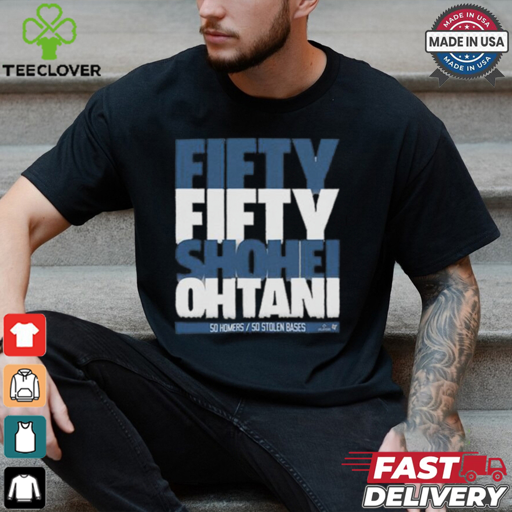 Shohei Ohtani 50 50 Stack Shirt Shohei Ohtani 50 50 Stack Shirt