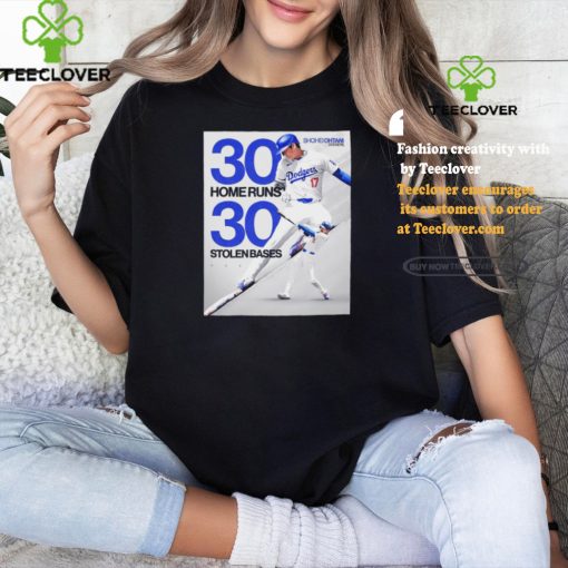 Shohei Ohtani Dodgers 30 Home Runs and 30 Stolen Bases poster shirt