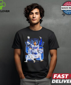 Shohei Ohtani Los Angeles Dodgers 50 Home Runs The Greatest Day In Baseball History Signature Graphic t shirt 2 Shohei Ohtani Los Angeles Dodgers 50 Home Runs The Greatest Day In Baseball History Signature Graphic t shirt