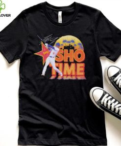 Shohei Ohtani Los Angeles Dodgers baseball player pose Sho time skyline signature shirt