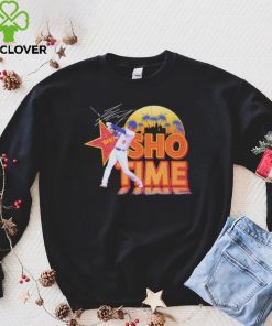Shohei Ohtani Los Angeles Dodgers baseball player pose Sho time skyline signature shirt