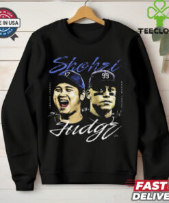 Shohei Ohtani Los Angeles Dodgers vs. Aaron Judge New York Yankees Heavyweight Showdown Signatures t shirt
