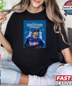 Shohei Ohtani Makes MLB History With First 50 50 Season Poster t shirt 2 Shohei Ohtani Makes MLB History With First 50 50 Season Poster t shirt