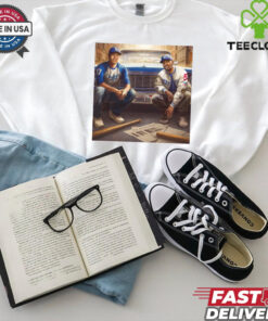 Shohei Ohtani and Mookie Betts Dodgers Are 1 Win Away From Becoming World Series Champs Poster t shirt 1 Shohei Ohtani and Mookie Betts Dodgers Are 1 Win Away From Becoming World Series Champs Poster t shirt