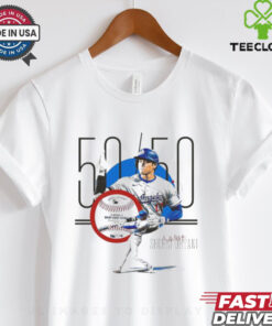 Shohei Ohtani star’s 50th home run ball from Los Angeles Dodgers MLB sets another record t shirt