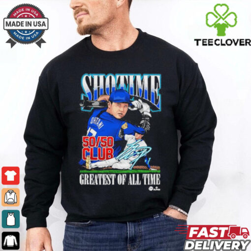 Shohei ohtani 50 50 design 1 blue hoodie, sweater, longsleeve, shirt v-neck, t-shirt