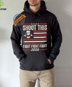 Shoot This Fight Fight Fight Trump 2024 American Flag Vintage Shirt