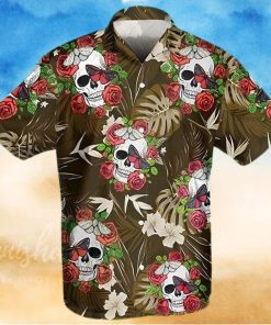 Shop Flowers Skull Summer Vibe Rose Tropical Hawaiian Aloha Shirts