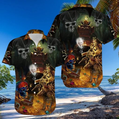 Shop From 1000 Unique Amazing Pirate Skull Finding Treasure Hawaiian Shirts