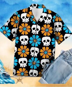 Shop Simple Skull Flowers Hawaiian Aloha Shirts