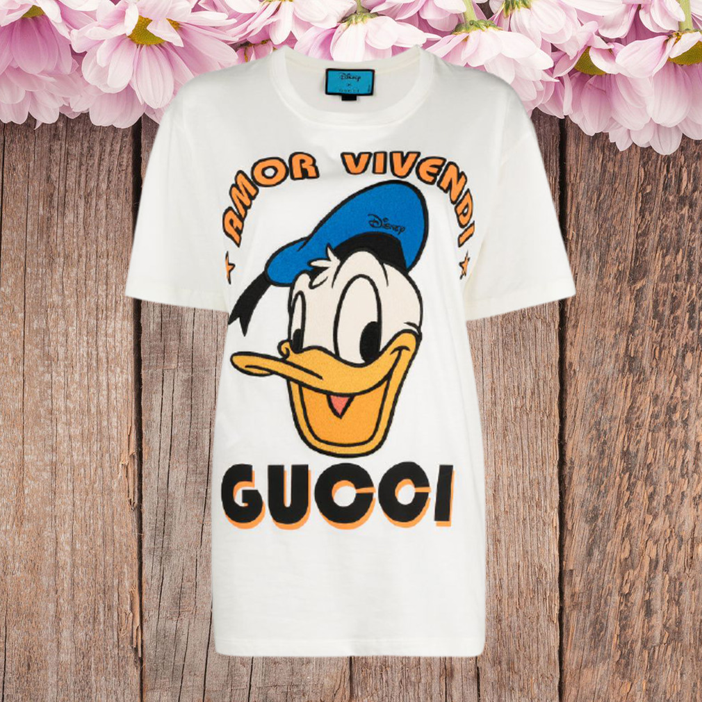 Shop White Gucci X Disney Donald Duck T- shirt