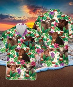 Shorthorn Summer Floral 3D Hawaiian Shirt 1 Shorthorn Summer Floral 3D Hawaiian Shirt