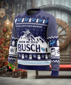 Show Me Your Busch For Beer Lovers Holiday Gift Ugly Sweater