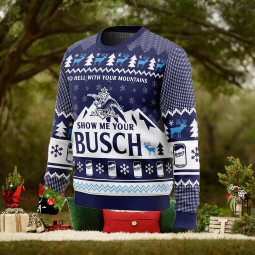 Show Me Your Busch For Beer Lovers Holiday Gift Ugly Sweater