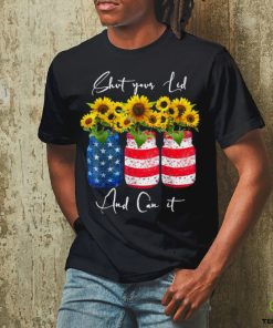 Shut your Lid and Can it Canning Sunflower 4th Of July T Shirt