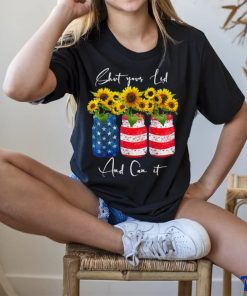 Shut your Lid and Can it Canning Sunflower 4th Of July T Shirt