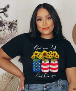 Shut your Lid and Can it Canning Sunflower 4th Of July T Shirt