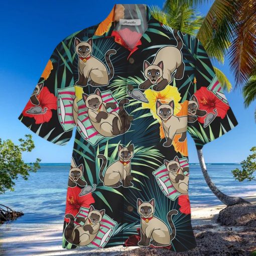 Siamese Cat Colorful Unique Design Unisex Hawaiian Shirt