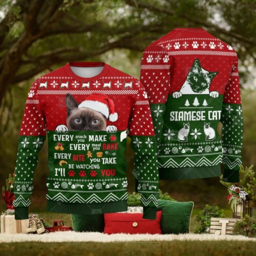 Siamese Cat Every Snack Meal Bite You Make Animals Ugly Christmas Sweater AOP Gift For Men And Women