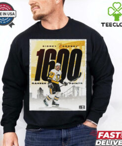 Sidney Crosby Pittsburgh Penguins NHL 1600 Career Points On The Power Play Poster t hoodie, sweater, longsleeve, shirt v-neck, t-shirt